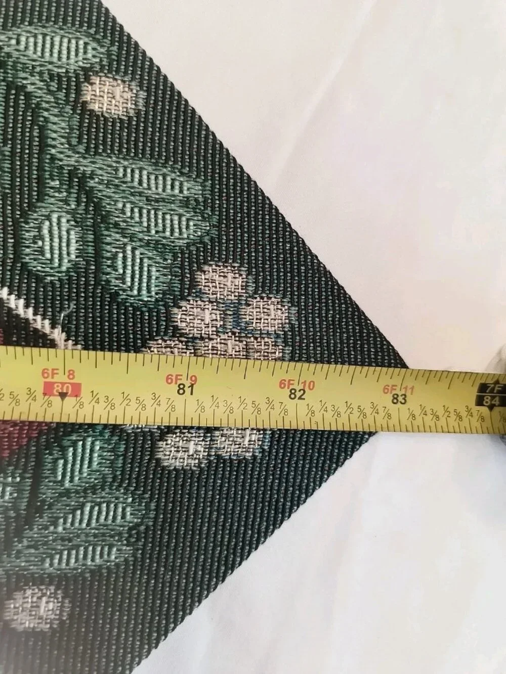 Vintage Christmas tapestry table runner featuring poinsettias 83